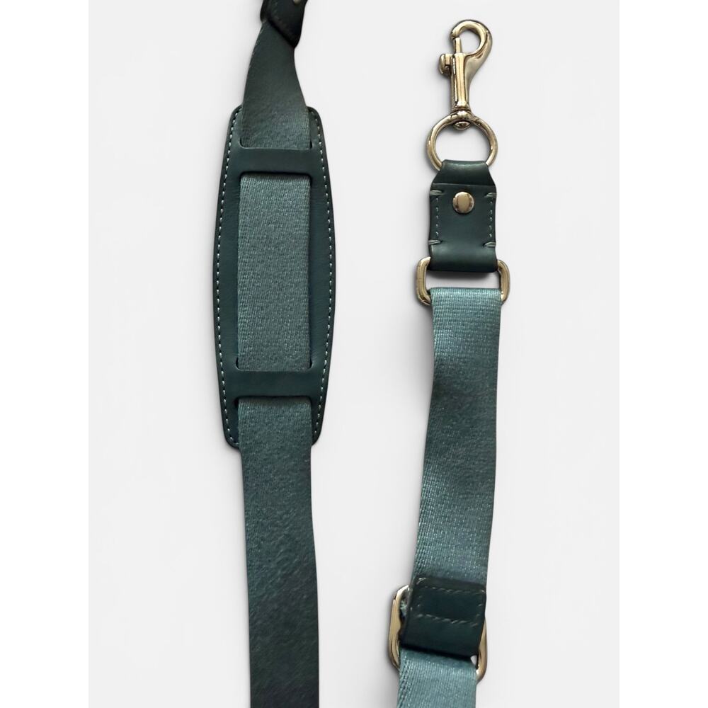 Coach Op Art Signature Blue Crossbody Bag Teal Trim Zip Top Adjustable Strap Y2K - Picture 7 of 11